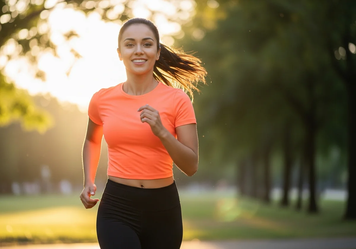 Woman running outdoors after GLP-1 treatment